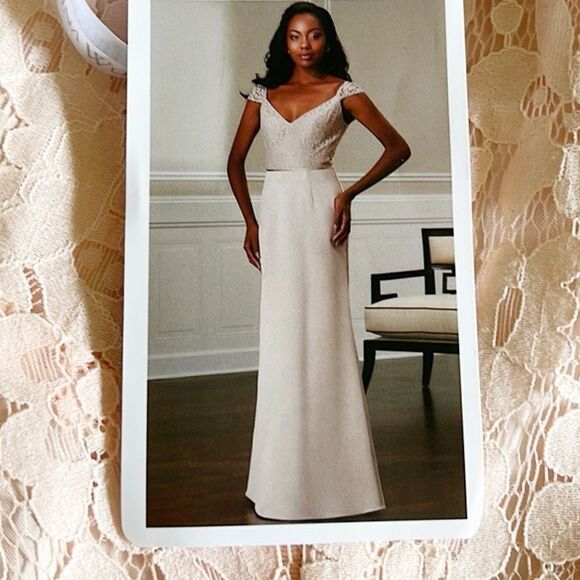 NWT Christina Wu Celebrations Formal Lace and Satin Maxi dress Sz 8 - Picture 1 of 10